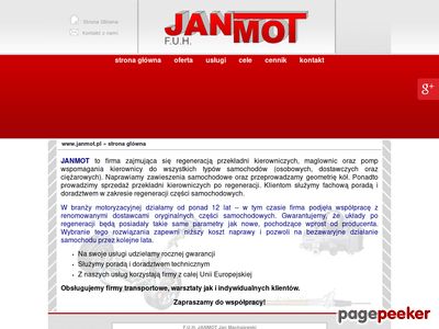 JANMOT regeneracja pomp wspomagania kierownicy