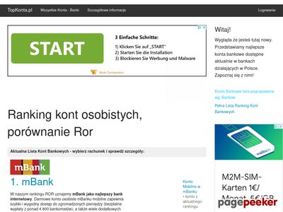 Ranking ror, darmowe konto bankowe - topkonta.pl