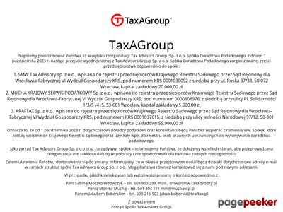 Doradztwo podatkowe Wrocław - Tax Advisors Group Sp. z o.o.