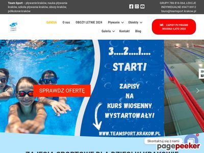Nauka pływania, obozy sportowe - Team Sport Kraków