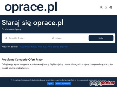 Portal z ogłoszeniami o prace - oprace.pl